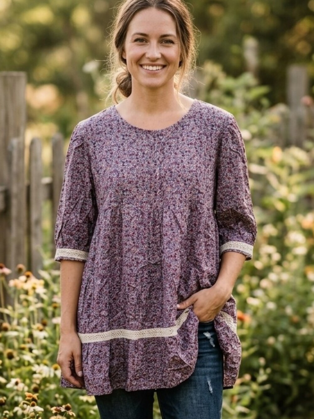 Easel Flower Blouse